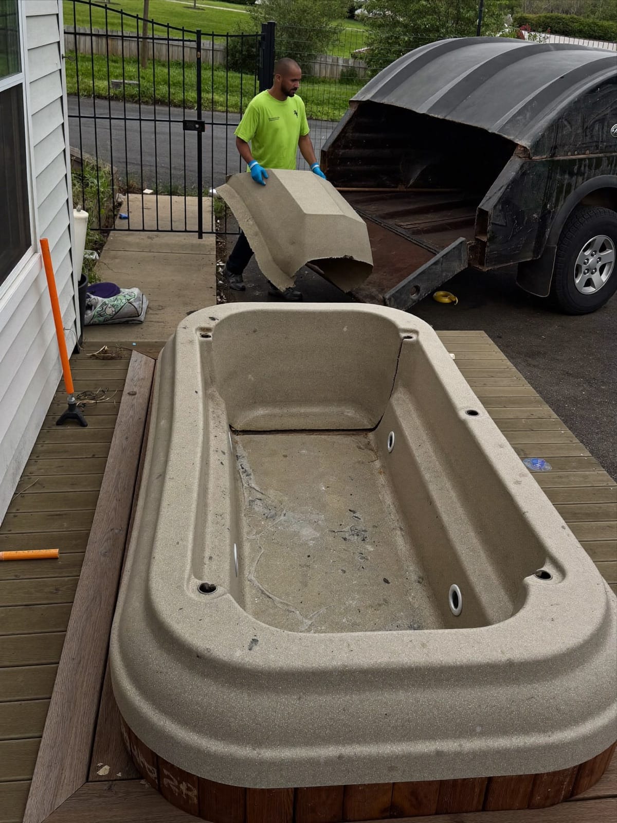 Hot tub removal job in Charlotte, NC